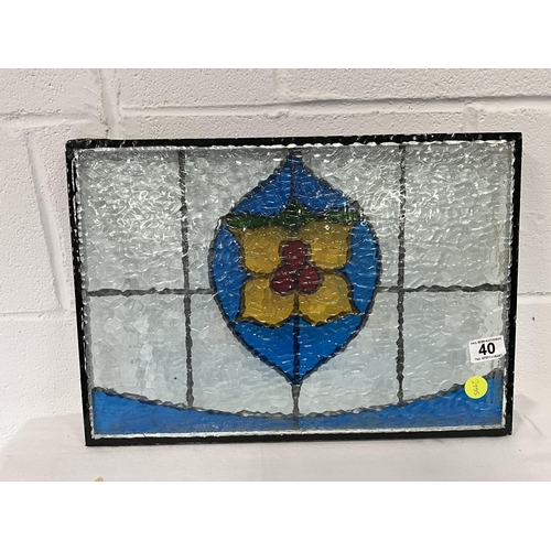 40 - 3 STAINED GLASS WINDOW SEALED UNITS
2 AT 18.5 X 13