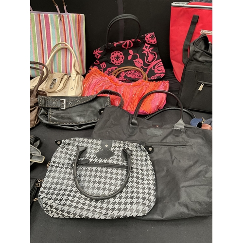 46 - BOX OF BAGS & HOLDALLS