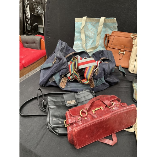 46 - BOX OF BAGS & HOLDALLS