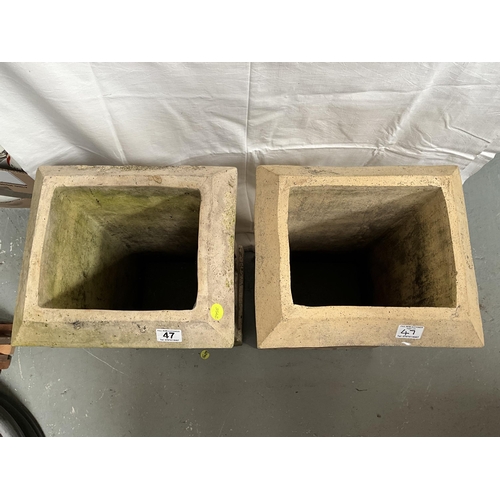 47 - PAIR OF VINTAGE DOULTON CHIMNEY POTS (IMPRESSED MARK) H25