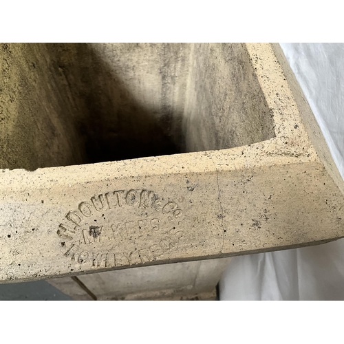 47 - PAIR OF VINTAGE DOULTON CHIMNEY POTS (IMPRESSED MARK) H25