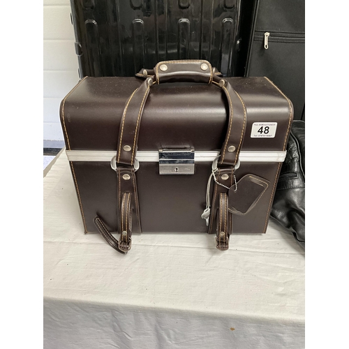 48 - QTY OF SUITCASES, VANITY CASE HOLDALL ETC