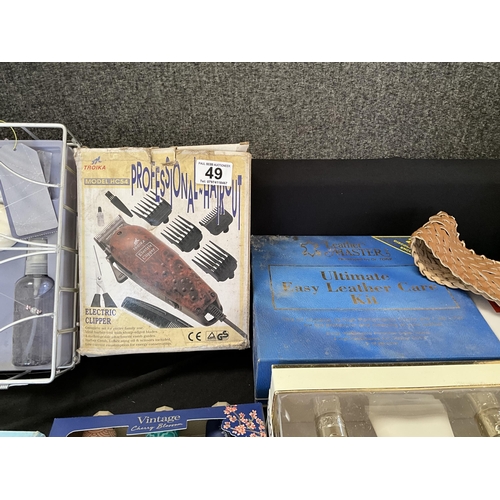 49 - BOX OF ODDS TO INCLUDE ELECTRIC CLIPPERS ETC