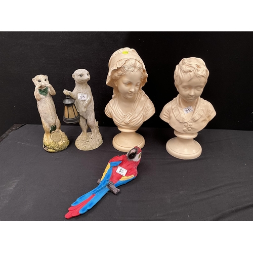 55 - 2 CHALK BOY & GIRL BUSTS H17