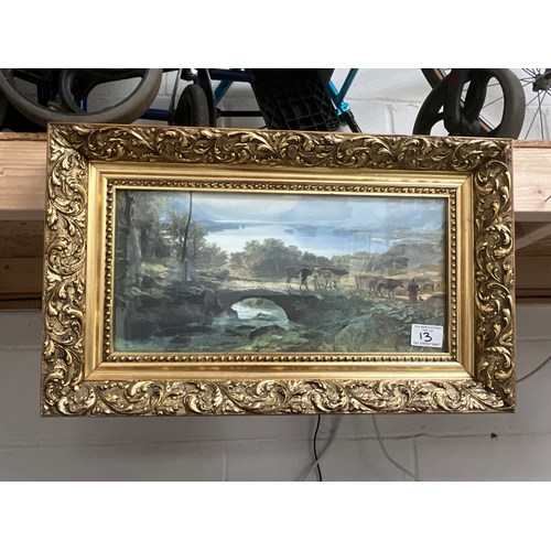 13 - 2 GILT FRAMED COUNTRY SCENE PICTURES 13