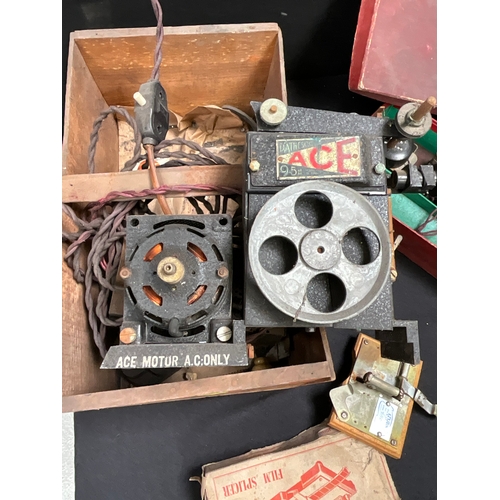 17 - VINTAGE THE K TELEPHONE SET IN ORIGINAL BOX AND ACE CINE EQUIPMENT