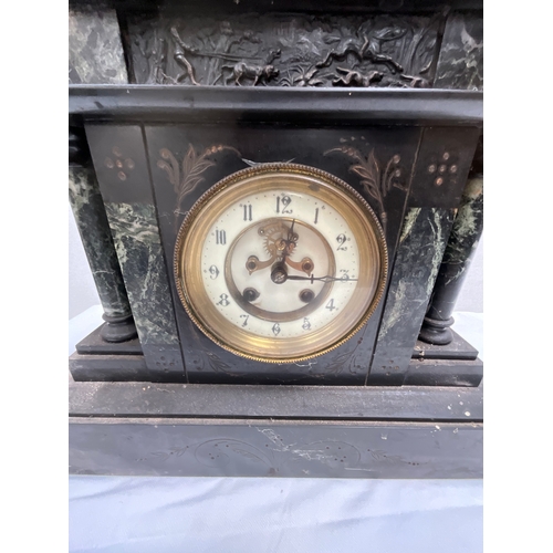 23 - EDWARDIAN SLATE MANTEL CLOCK H13