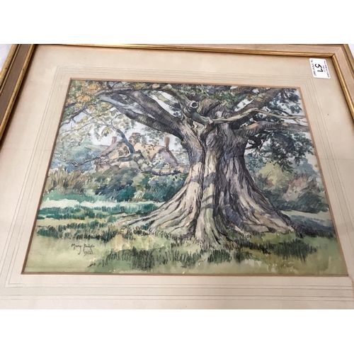 57 - 4 FRAMED WATERCOLOURS - SIGNED MARY BAKER, JB NOEL, L A HAMANE