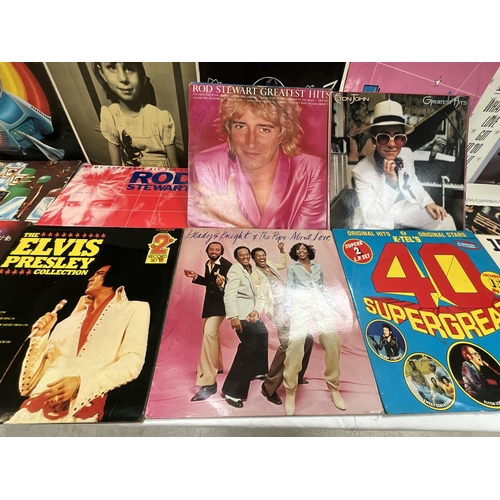 58 - QTY OF RECORDS TO INCLUDE ELO, BLONDIE, ROD STEWART ETC