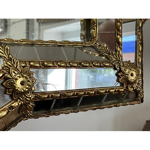 83 - REPRODUCTION MIRROR WITH MIRRORED MOSIAC GILT FRAME 44