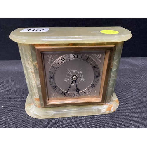 167 - ONYX ELLIOTT MANTEL CLOCK H5.5 W7