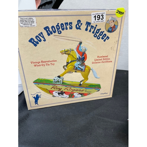 193 - ROY RODGERS AND TRIGGER REPRODUCTION BOXED WINDUP TOY - LIMITED EDITION H10