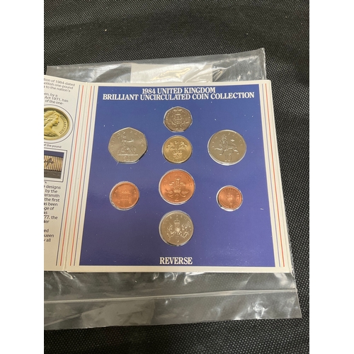 198 - QTY OF PROOF COINS TO INCLUDE 1984 PROOF SET HALF PENCE TO £1 AND 1986 1P TO £2