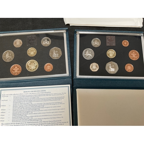 198 - QTY OF PROOF COINS TO INCLUDE 1984 PROOF SET HALF PENCE TO £1 AND 1986 1P TO £2