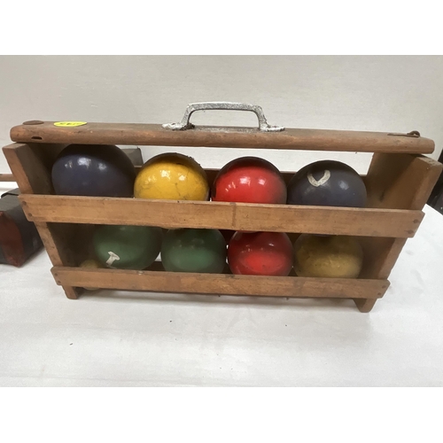 135 - VINTAGE CROQUET SET A/F