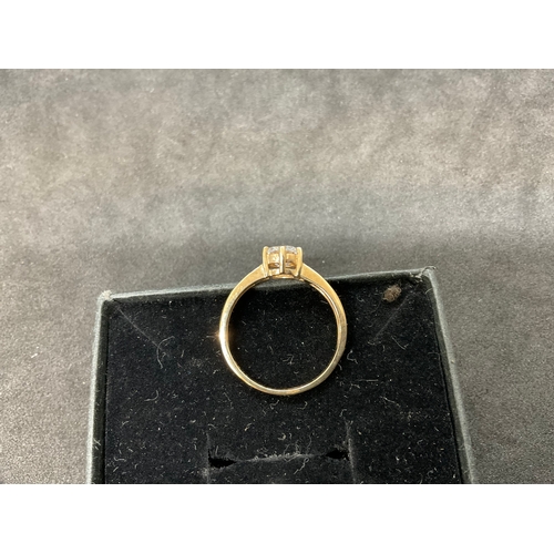 217 - 9CT GOLD HALLMARKED RING SET WITH CUBIC ZIRCONIA - 2.6G TOTAL WEIGHT