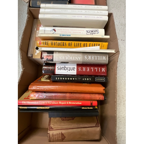 154 - 3 BOXES OF BOOKS TO INCLUDE CHARLES DICKENS, ANTIQUE COLLECTORS BOOKS