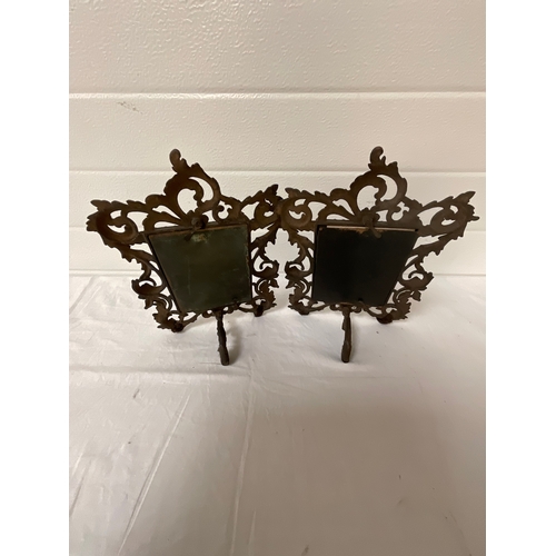 249 - ** LOT WITHDRAWN BY VENDOR ** PAIR OF EDWARDIAN ORNATE BRONZE EFFECT PHOTO FRAMES H10