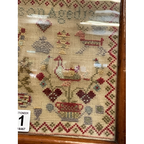 251 - ANTIQUE FRAMED SAMPLER 15