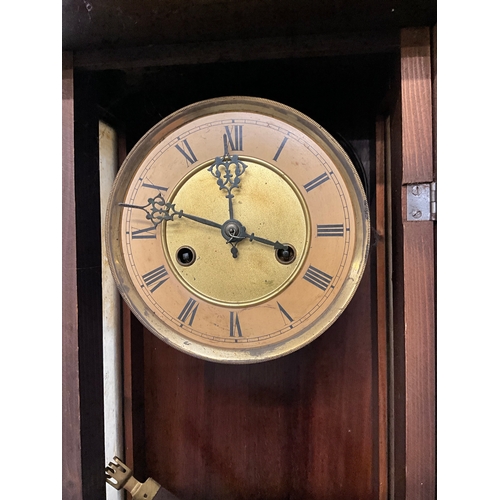 271 - EDWARDIAN OAK VIENNA WALL CLOCK A/F L28