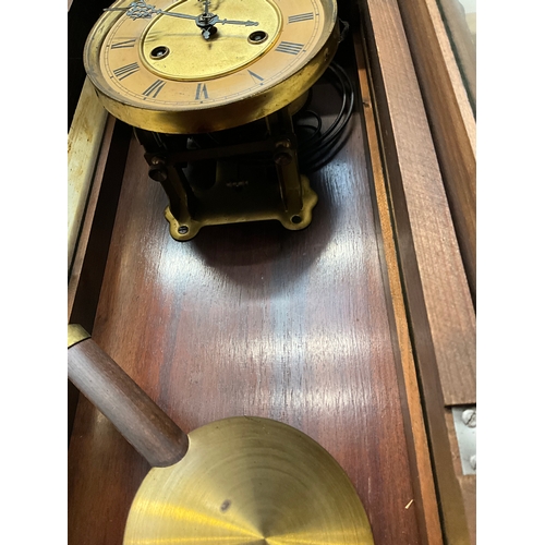 271 - EDWARDIAN OAK VIENNA WALL CLOCK A/F L28