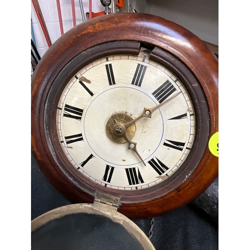 273 - VICTORIAN MAHOGANY POSTMANS ALARM CLOCK WITH WEIGHTS  D9