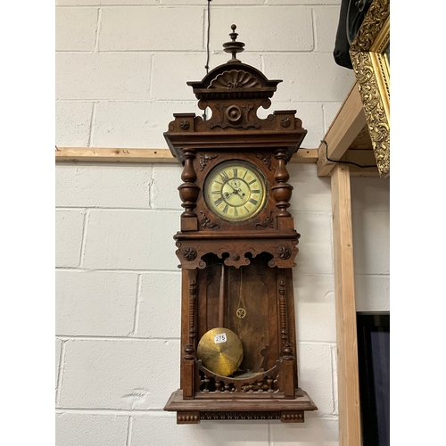 275 - VICTORIAN MAHOGANY FRAMED VIENNA WALL CLOCK A/F AND WORMED L46