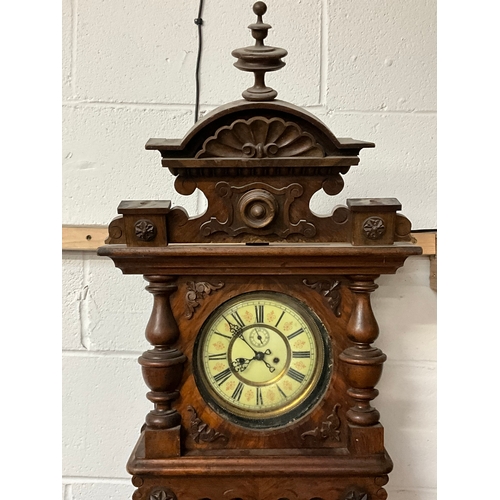 275 - VICTORIAN MAHOGANY FRAMED VIENNA WALL CLOCK A/F AND WORMED L46