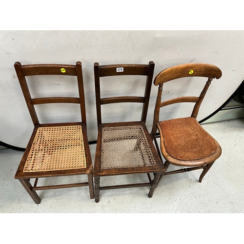 279 - 3 VINTAGE BEDROOM CHAIRS