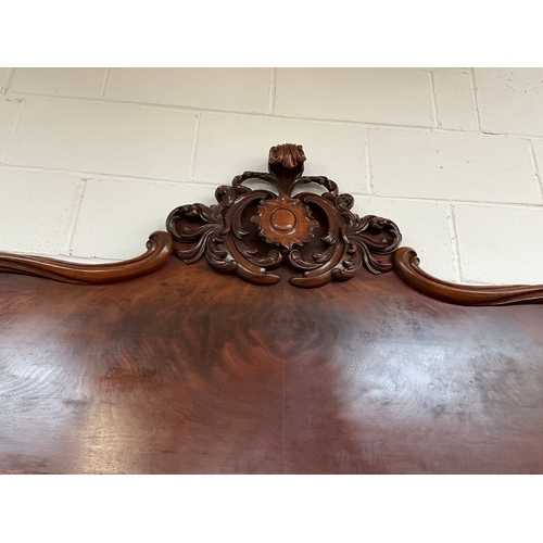 280 - VICTORIAN MAHOGANY CARVED CHIFFIONIER BACK MADE IN A HEADBOARD H48