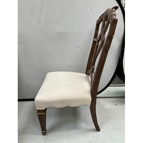 287 - SET OF 6 UPHOLSTERED SEAT DINING CHAIRS RETAILED BY HARRODS OF LONDON H45