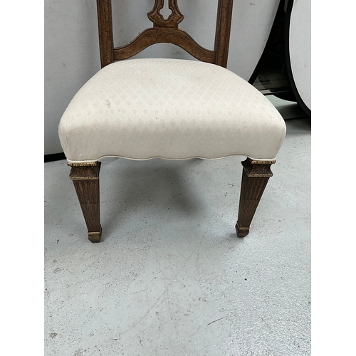 287 - SET OF 6 UPHOLSTERED SEAT DINING CHAIRS RETAILED BY HARRODS OF LONDON H45