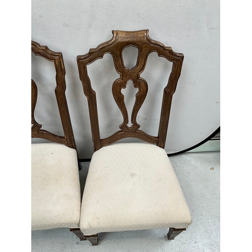 287 - SET OF 6 UPHOLSTERED SEAT DINING CHAIRS RETAILED BY HARRODS OF LONDON H45