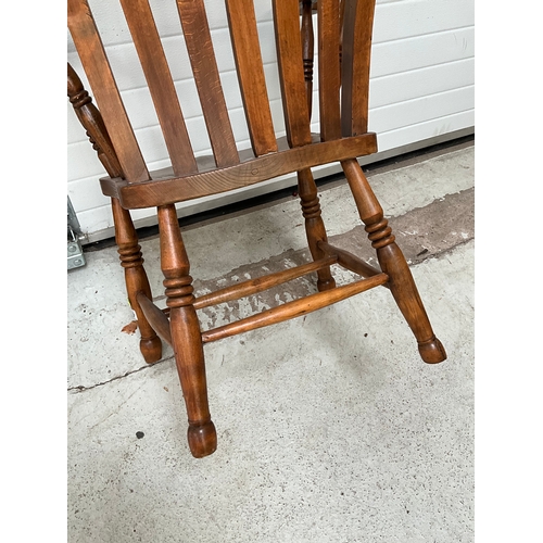 289 - VICTORIAN FARMHOUSE KITCHEN ARMCHAIR A/F LOOSE ARM  - WORMED