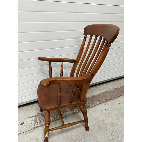 289 - VICTORIAN FARMHOUSE KITCHEN ARMCHAIR A/F LOOSE ARM  - WORMED