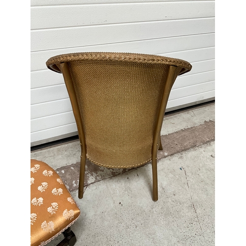 290 - VINTAGE WICKER COMMODE CHAIR AND SMALL FOOTSTOOL