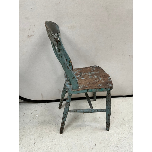 292 - PAIR OF PAINTED VICTORIAN KITCHEN CHAIRS AND BEDROOM CHAIR