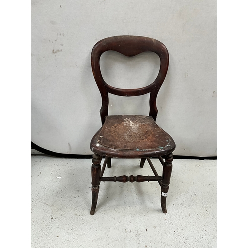 292 - PAIR OF PAINTED VICTORIAN KITCHEN CHAIRS AND BEDROOM CHAIR