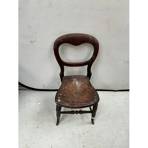 292 - PAIR OF PAINTED VICTORIAN KITCHEN CHAIRS AND BEDROOM CHAIR