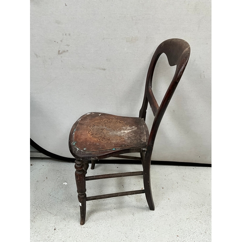 292 - PAIR OF PAINTED VICTORIAN KITCHEN CHAIRS AND BEDROOM CHAIR