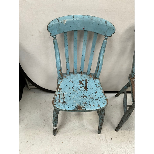 292 - PAIR OF PAINTED VICTORIAN KITCHEN CHAIRS AND BEDROOM CHAIR