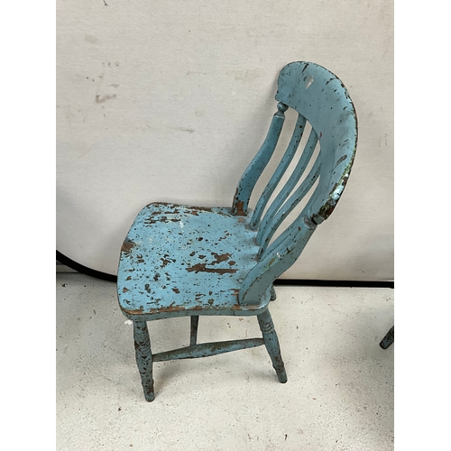 292 - PAIR OF PAINTED VICTORIAN KITCHEN CHAIRS AND BEDROOM CHAIR