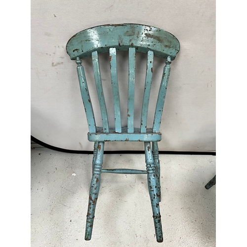 292 - PAIR OF PAINTED VICTORIAN KITCHEN CHAIRS AND BEDROOM CHAIR