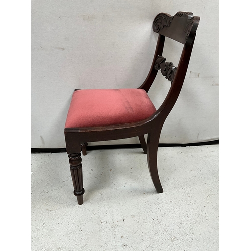 295 - VICTORIAN MAHOGANY DINING CHAIR WITH UPHOLSTERED PAD SEAT