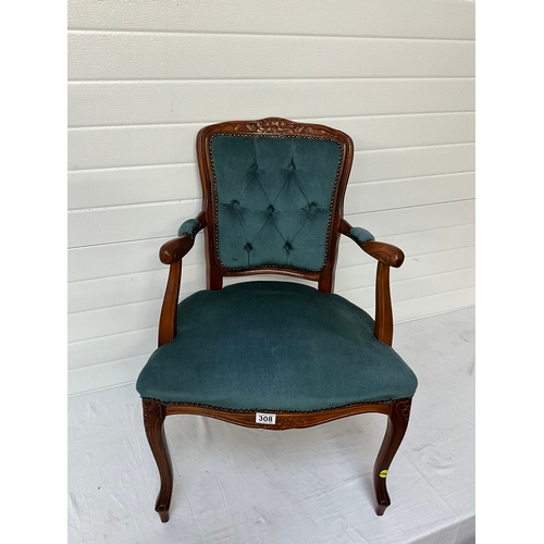 308 - REPRODUCTION BUTTON BACK ARMCHAIR H33