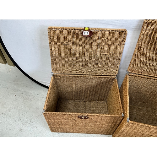 312 - 2 RAFFIA STORAGE BASKETS
18