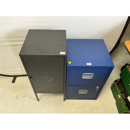 323 - METAL FILING CABINET WITH KEY H27