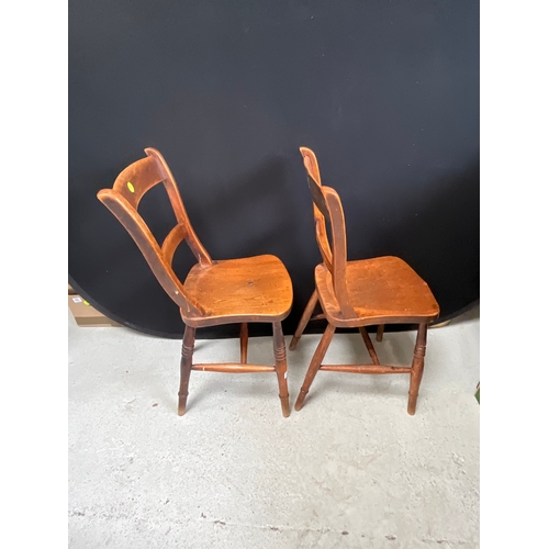 338 - PAIR OF VICTORIAN KITCHEN CHAIRS