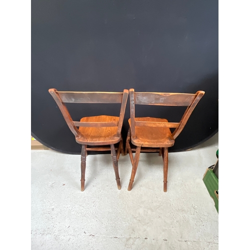 338 - PAIR OF VICTORIAN KITCHEN CHAIRS