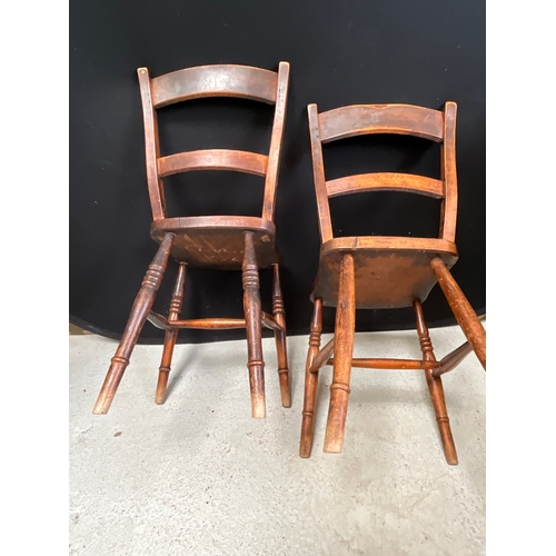 338 - PAIR OF VICTORIAN KITCHEN CHAIRS